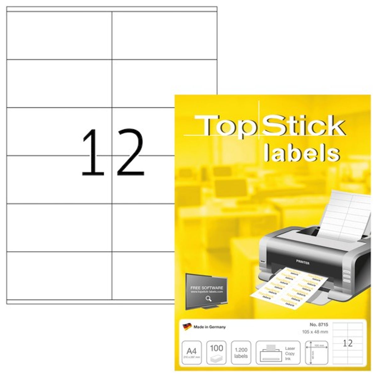 Etiketter TopStick 105x48mm (100)