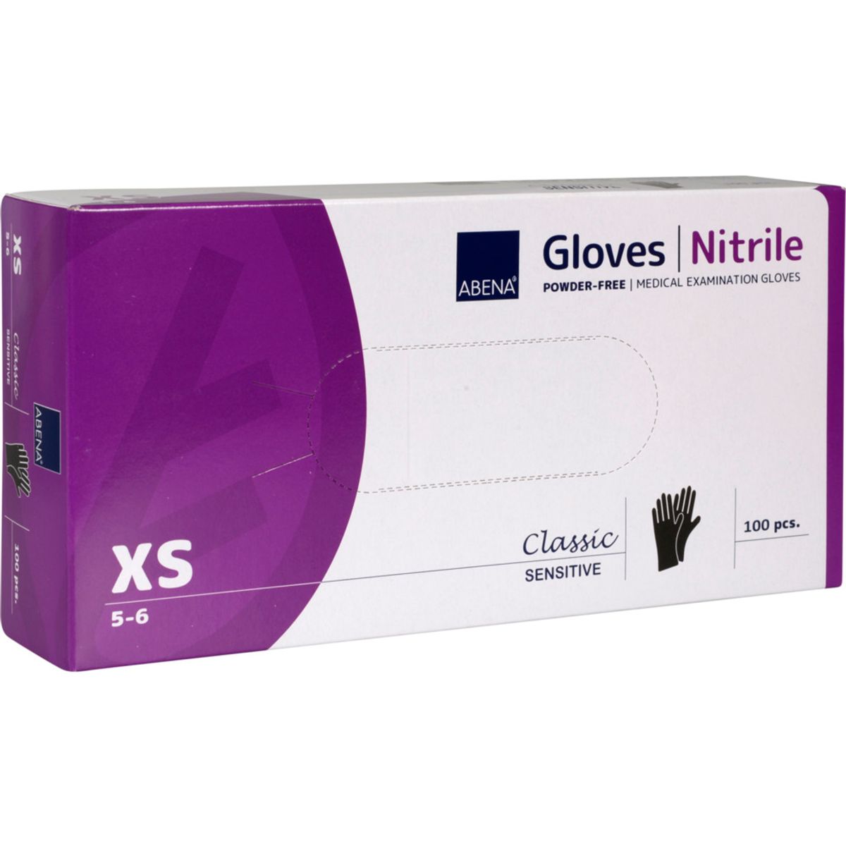 Abena Classic Sensitive Engangshandsker, Nitril, Sort, 100 stk.-XS