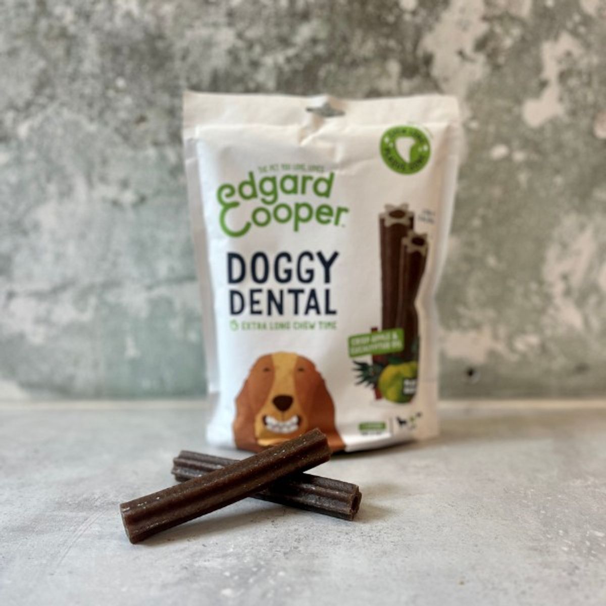 Edgard & Cooper Doggy Dental // Vegetarisk tyggesnack (æble og eukalyptus) - M