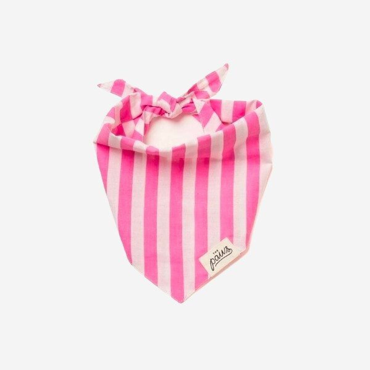 Lolly Pink // Hundebandana med striber (pink) Large - L