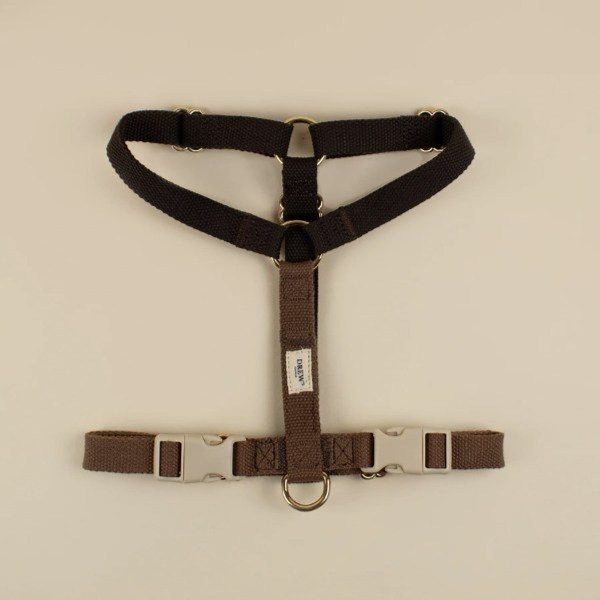 Drew's Dogwear Chocolate // Justerbar y-sele (mørkebrun) - S