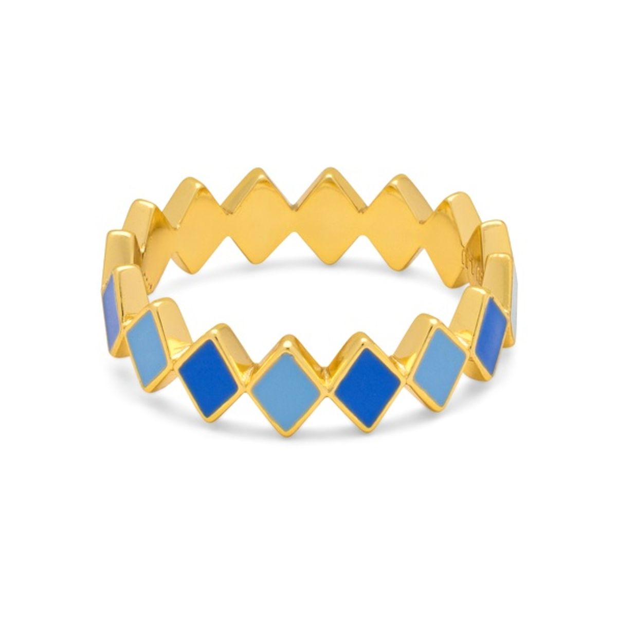 LULU Copenhagen Confetti Ring Gold Plated Blue - str. 52