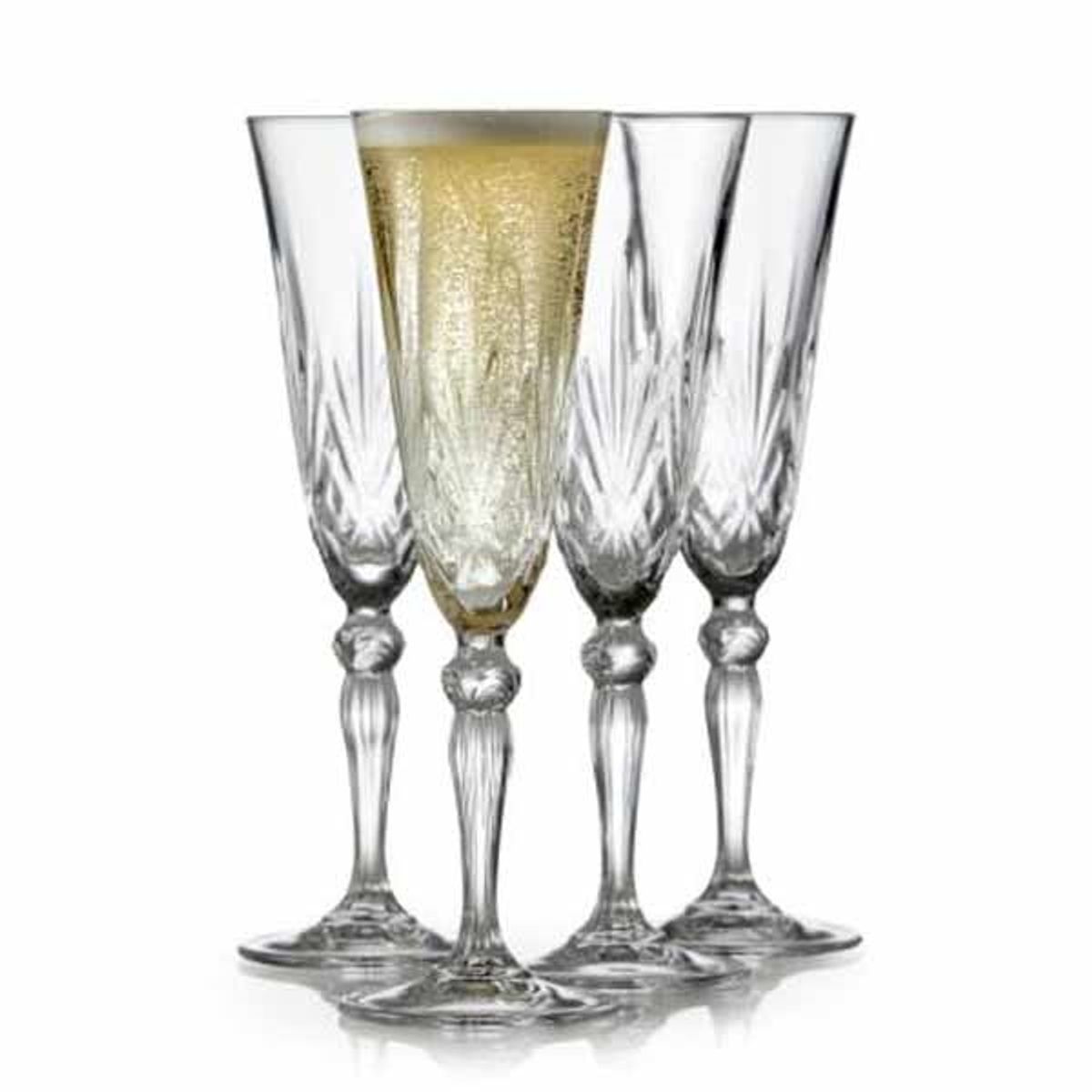 Lyngby Glas Krystal Melodia Champagneglas - 4 stk.