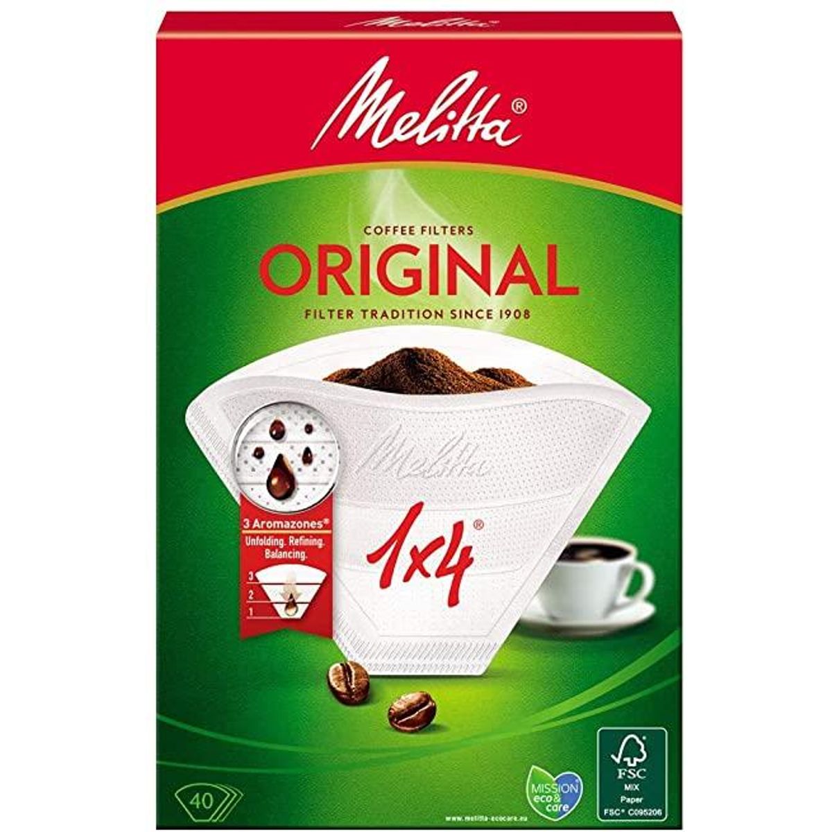 Melitta Original Kaffefilter 1x4 hvid