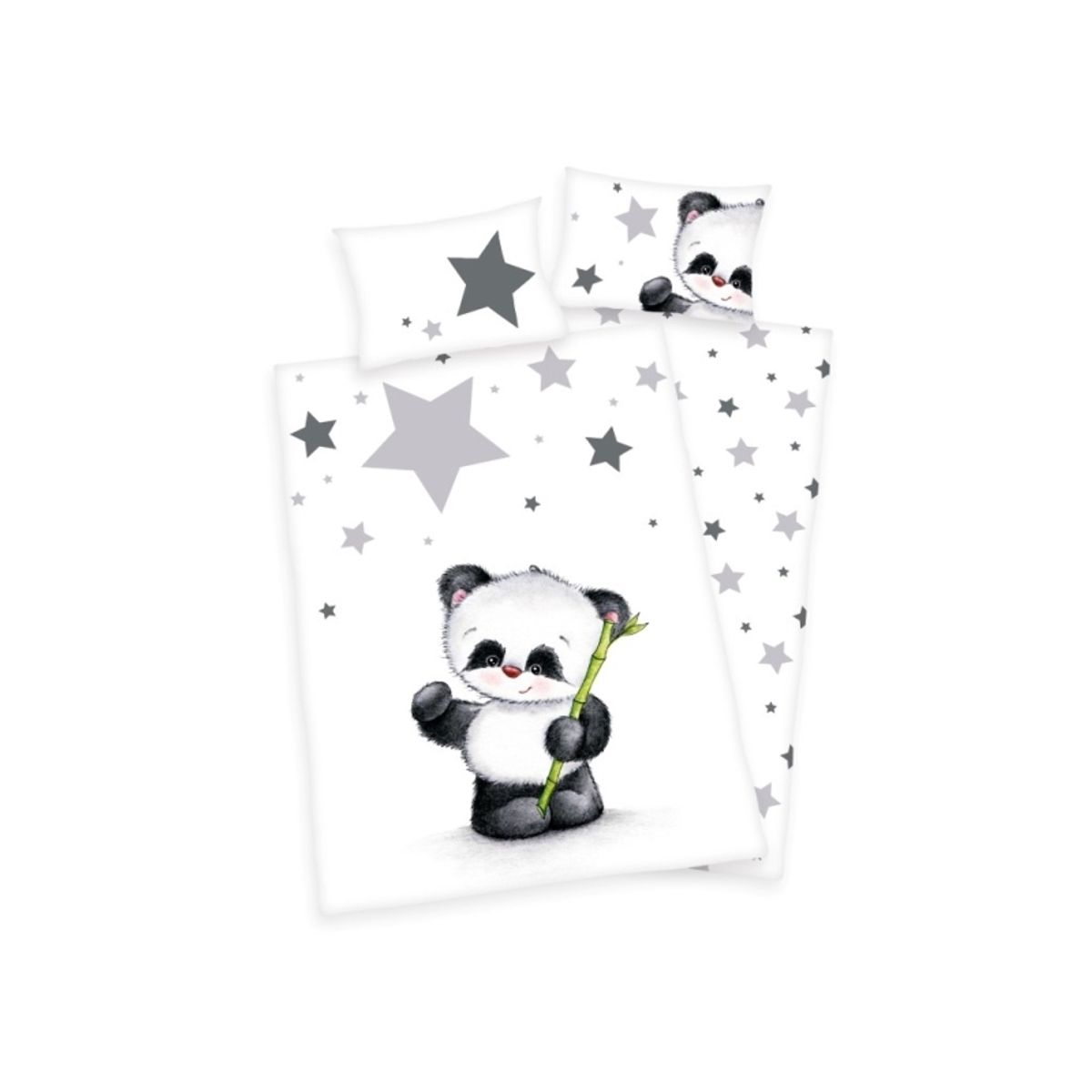 Panda Junior Sengetøj 100X135 Cm - 100 Procent Bomuld