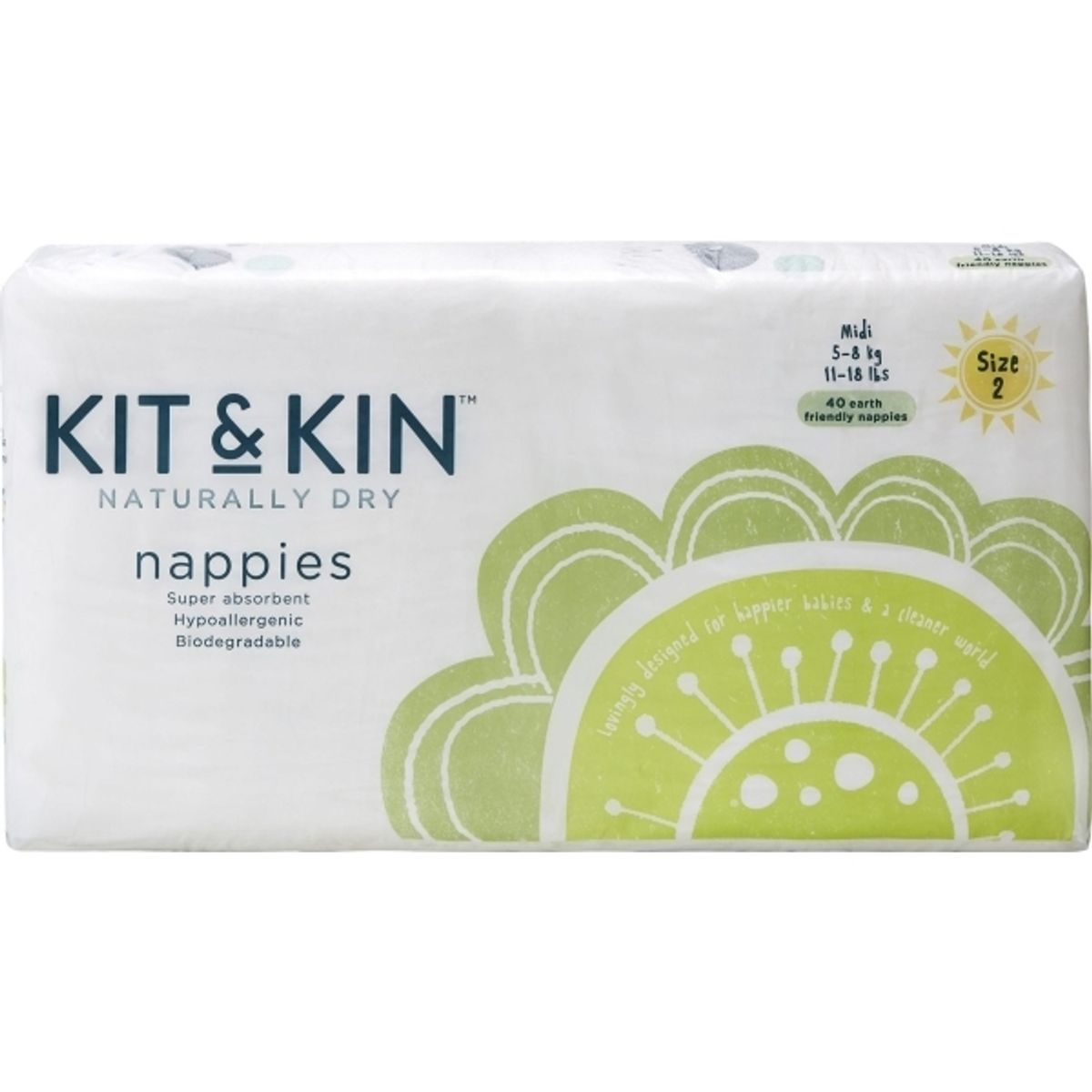 Kit And Kin Bionedbrydelige Bleer 2, 5-8 Kg, 40 Stk.