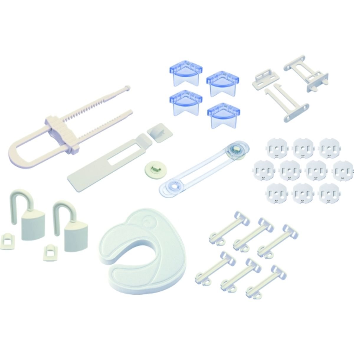 Olympia 98535, Child Lock Set, 28 Stk, Transparent, Hvid, Kabinet, Skuffe, 260 G