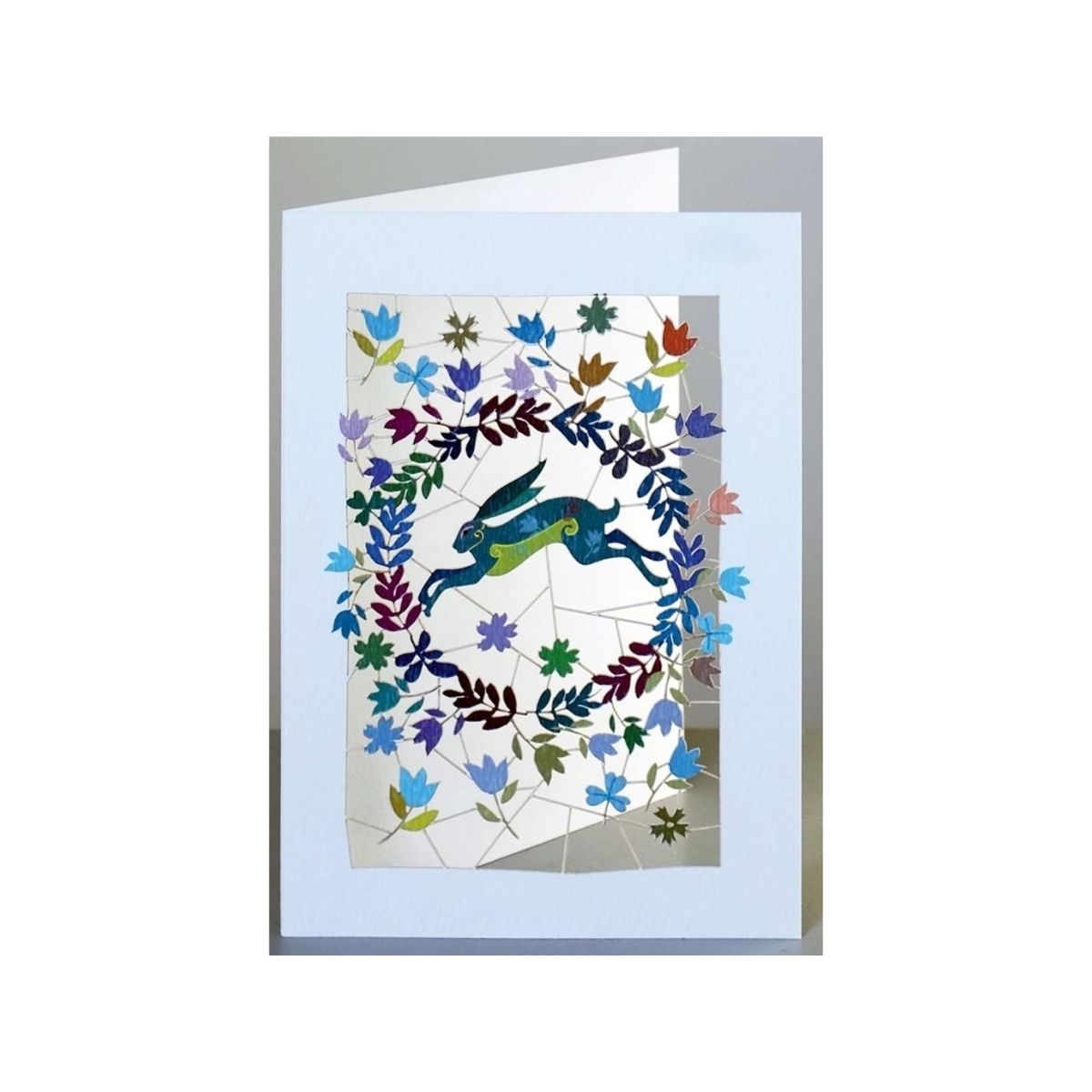 Forever Cards Pm139 Udklippet Carnet + Kuvert Hare Og Blomster