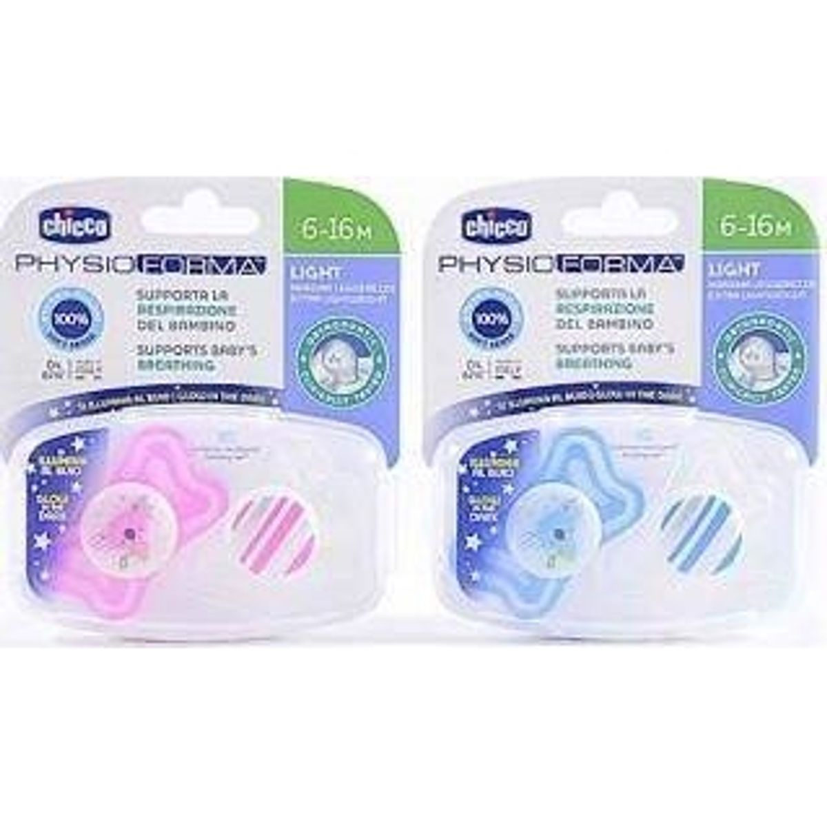 Chicco 710334-Pacifier Physio Light 6-16M Sil A 2Pcs