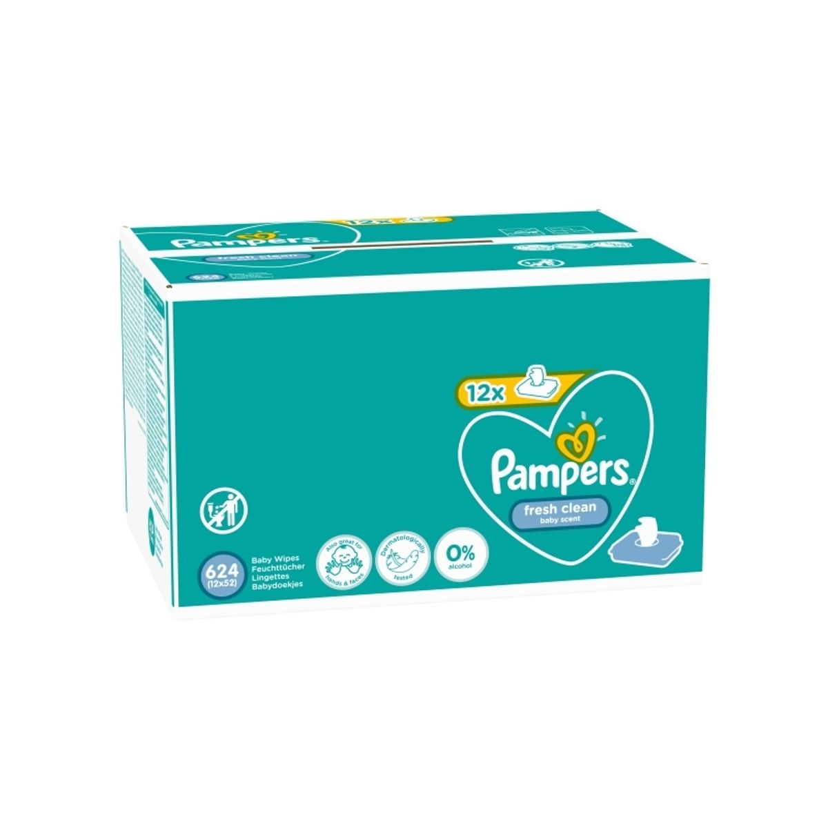 Pampers Fresh Clean - Vådservietter Til Baby -Dermatologisk Testet- Allergivenlig - Neutral Ph