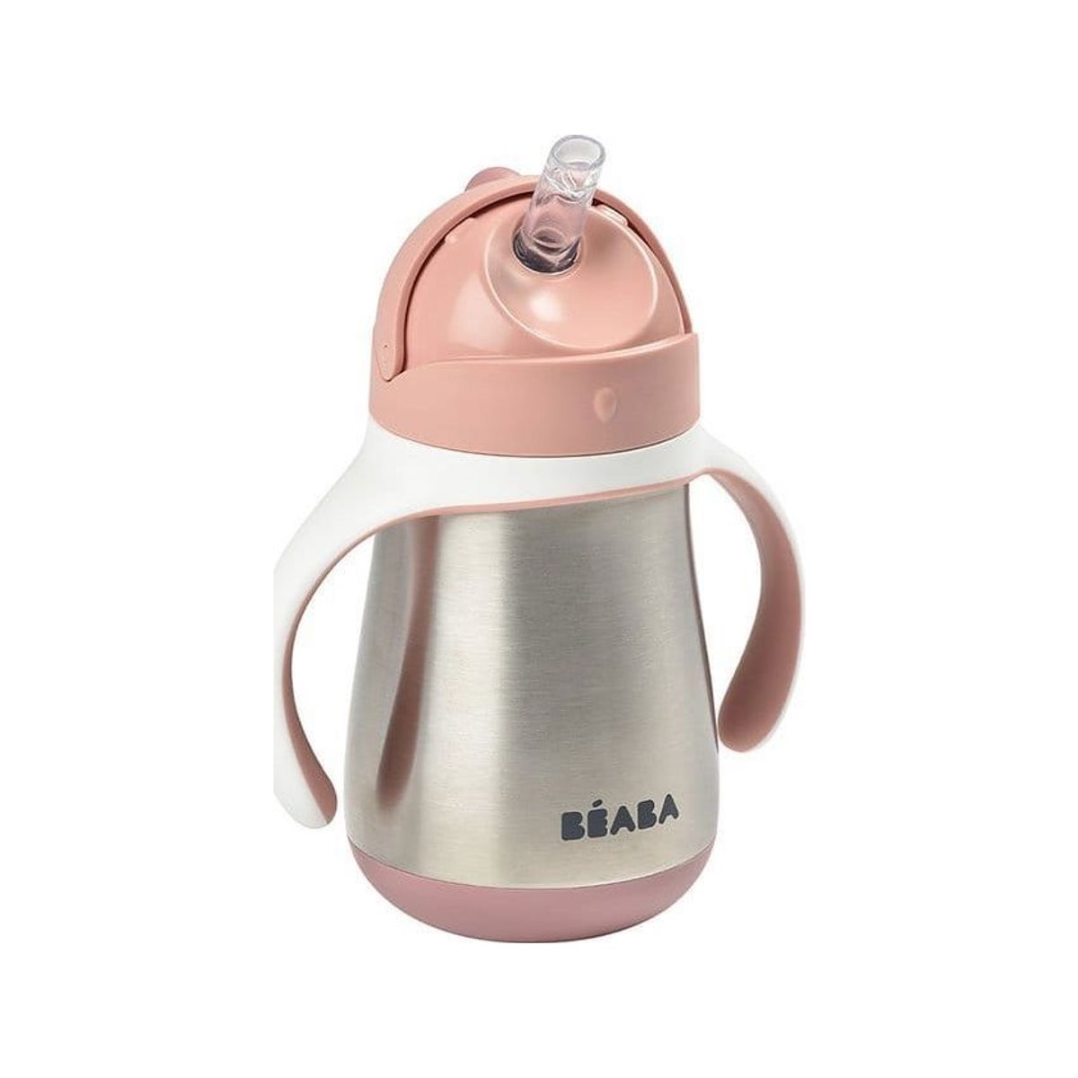 Beaba Bottle A Steel Non-Spill Cup With A Straw 250 Ml Old Pink 8M + Beaba