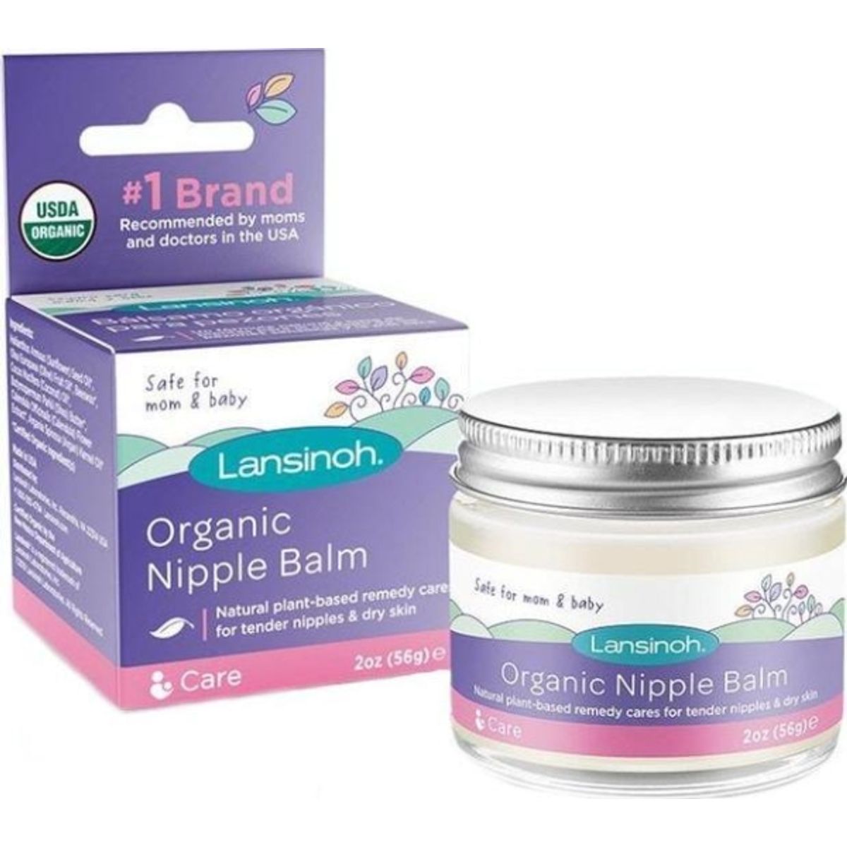 Lansinoh Lan-Organic Breast Balm + Multiple Use Inserts Gratis