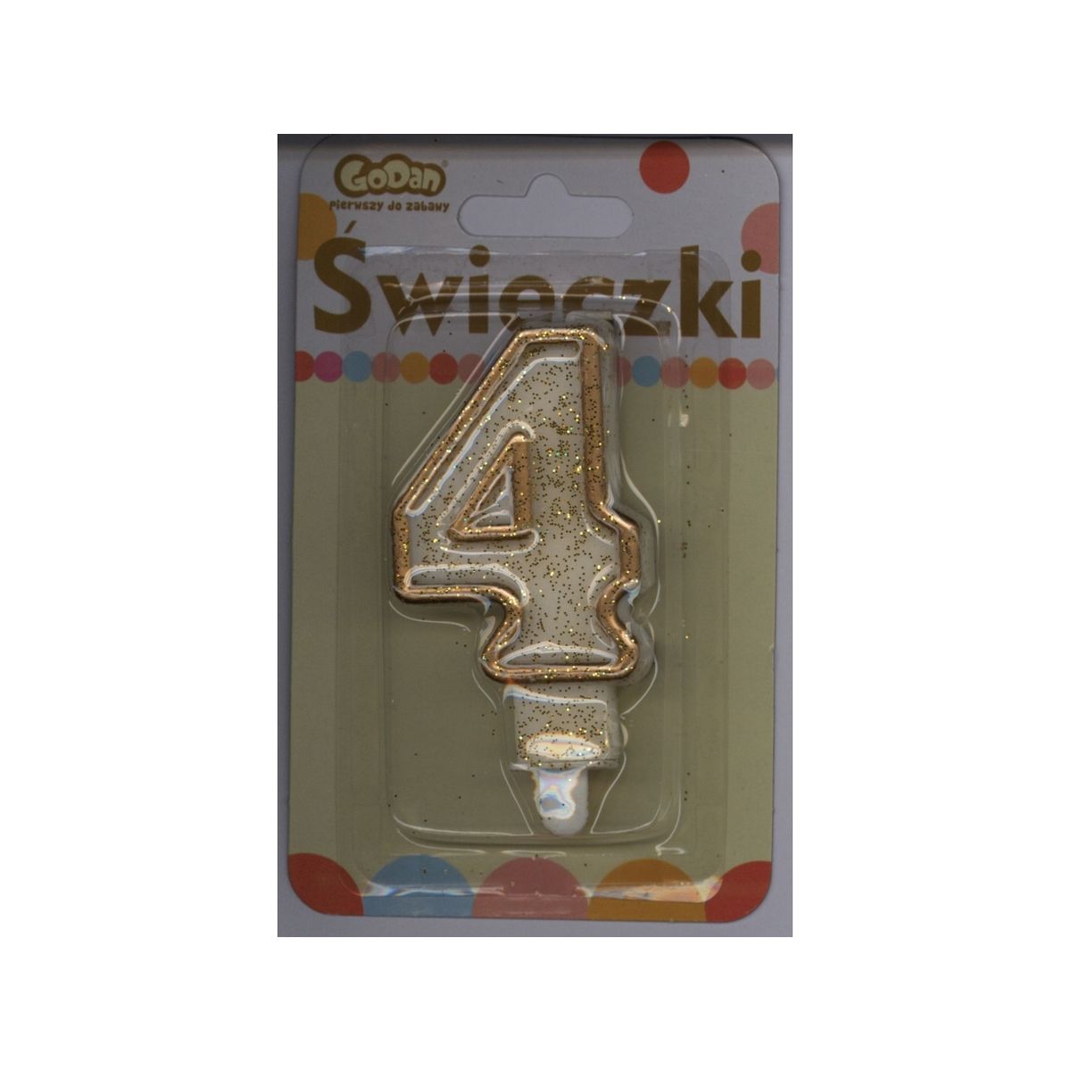 Godan Candle, Number, Golden Contour "4"