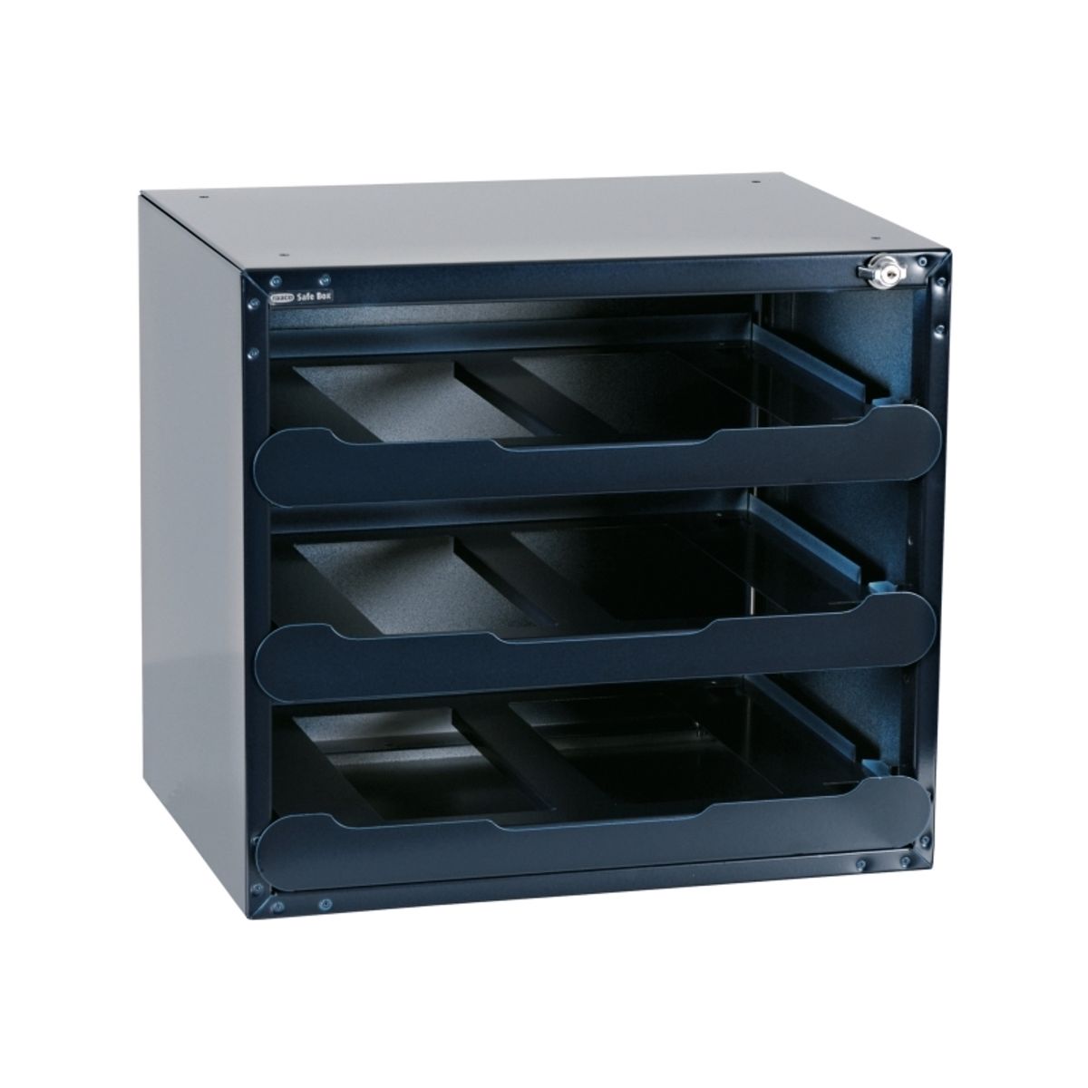 Raaco Safebox 80, Fritstående Pengeskab, Blå, Nøgle, Stål, 3 Hylder, 451 Mm