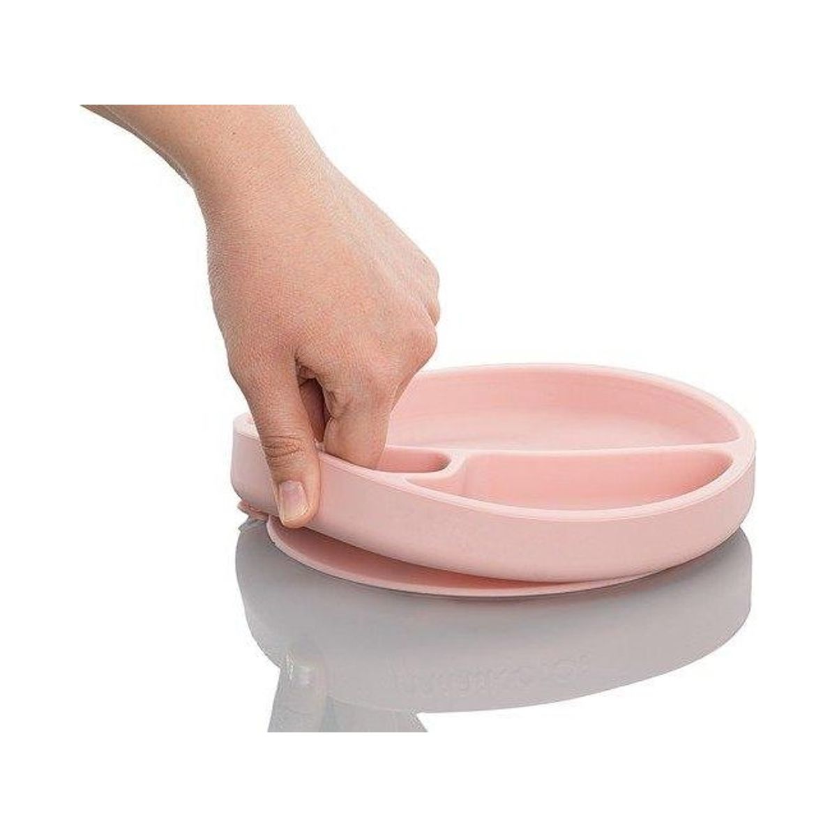 Minikoioi Stay-Put Suction Divided Plate Pink 101050002