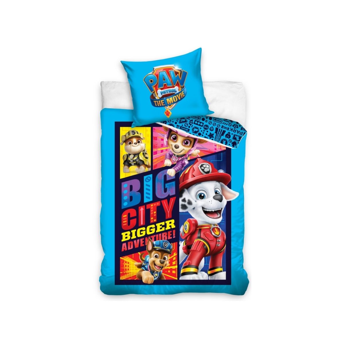 Paw Patrol The Movie ''Big City'' Sengetøj 140 X 200 Cm, 100 Procent Bomuld