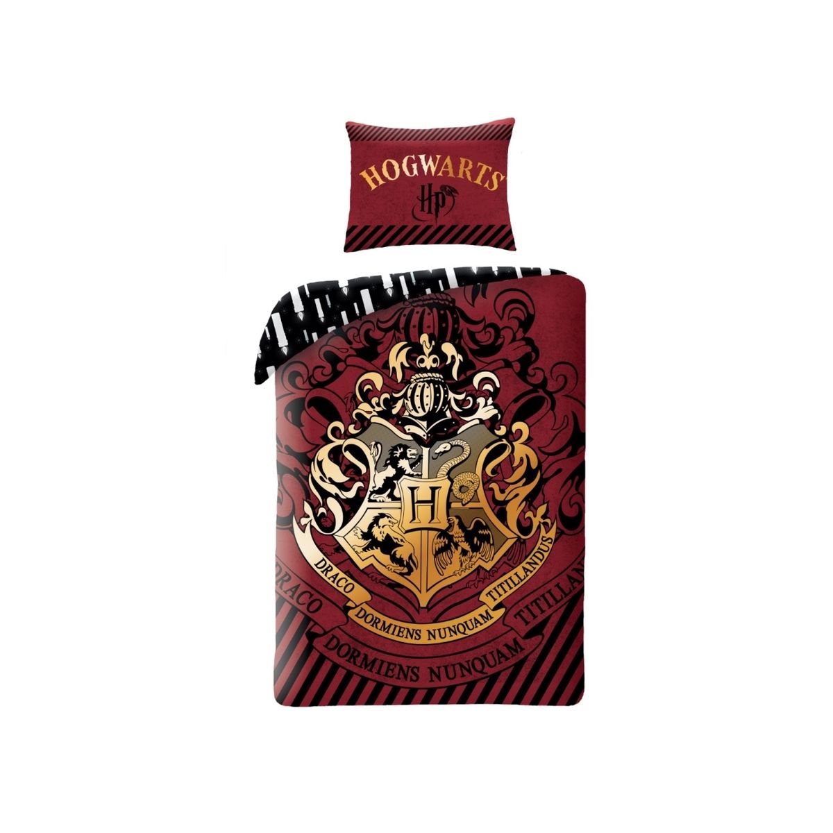 Harry Potter Hogwarts Sengetøj 2I1 Design 1 - 100 Procent Bomuld