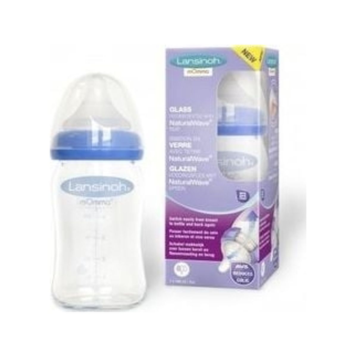 Lansinoh Glass Feeding Bottle With Naturalwave® Teat , 160Ml, 77240