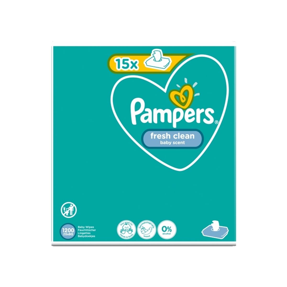 Pampers Fresh Clean - Vådservietter Til Baby, Dermatologisk Testet, Allergivenlig, Neutral Ph, Parfumefri