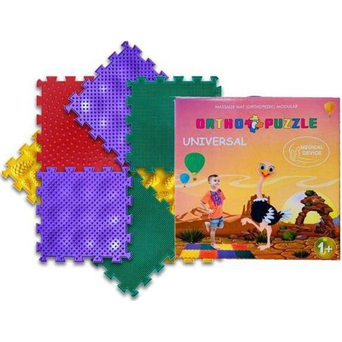 Wader Polesie 63058 Modulær Ortopædisk Massagemåtte Ortho Puzzle Pindsvin