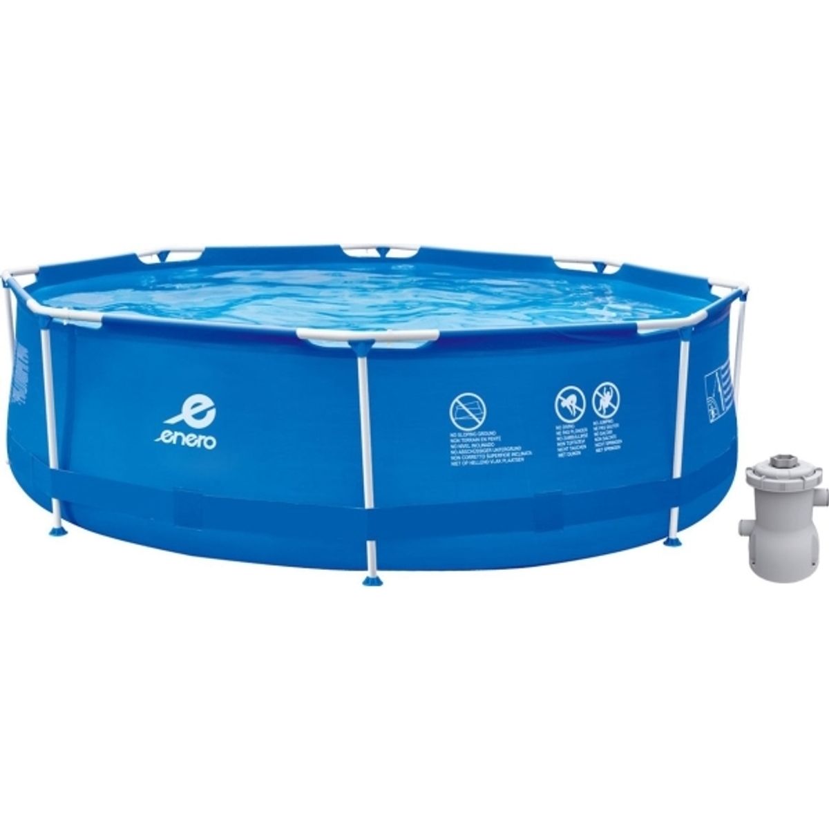 Enero Oval Ramme Pool 300X76 Cm Med Filterpumpe