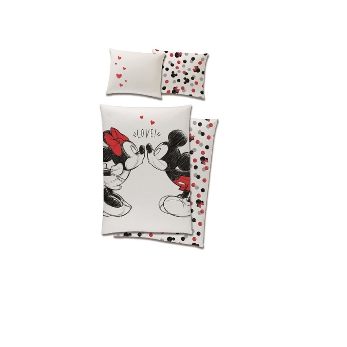 Minnie Og Mickey Mouse Sengetøj 150 X 210 Cm - 100 Procent Bomuld