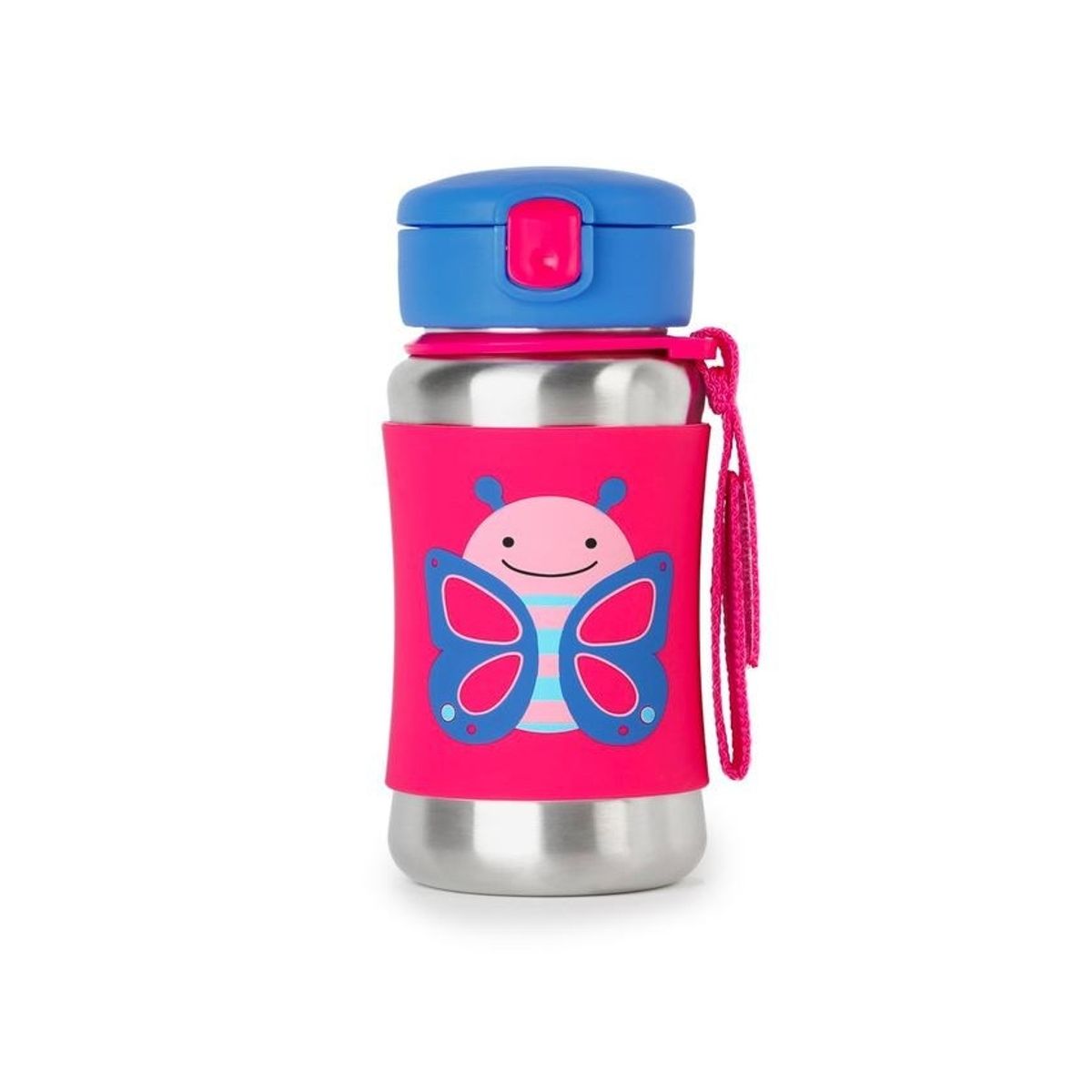 Skip Hop Steel Water Bottle Butterfly Zoo 350Ml Pink