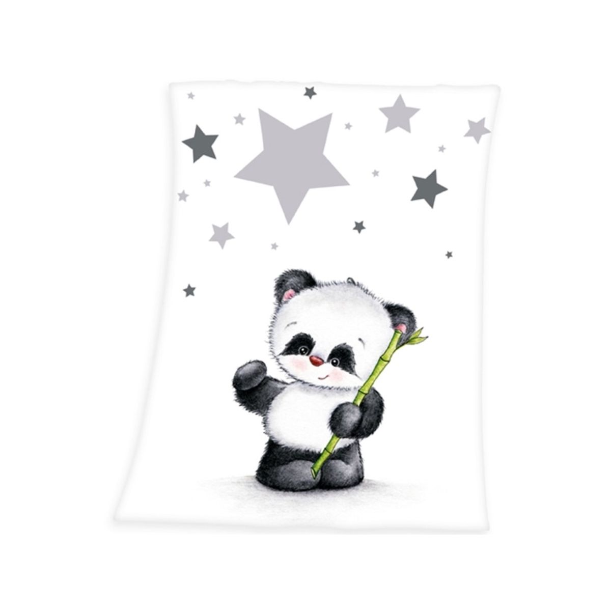 Babybest Panda Fleece Tæppe - 75 X 100 Cm