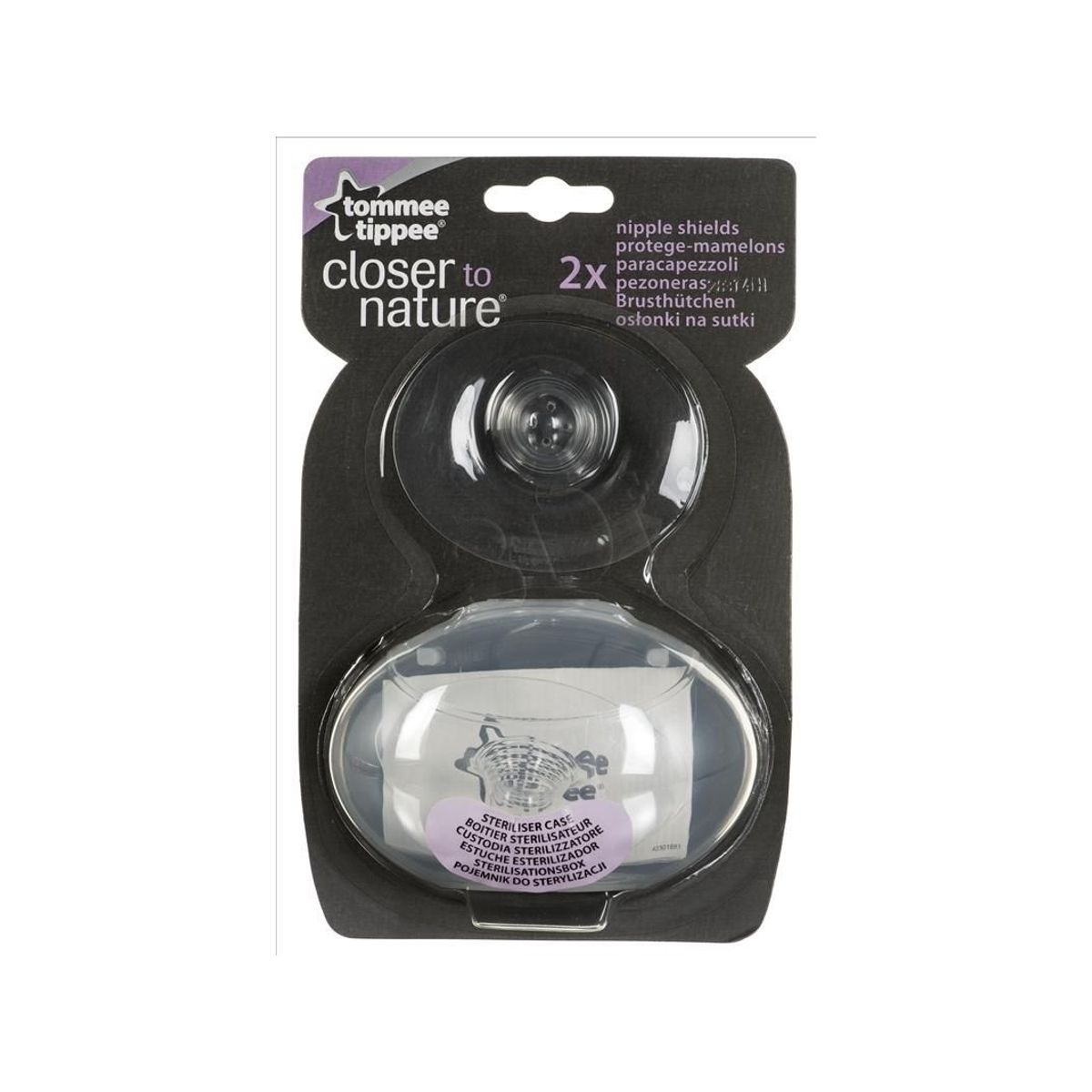 Tommee Tippee Nipple Shields, Brystvorte Afskærmning, Rund, Silikone, Transparent, 2 Stk