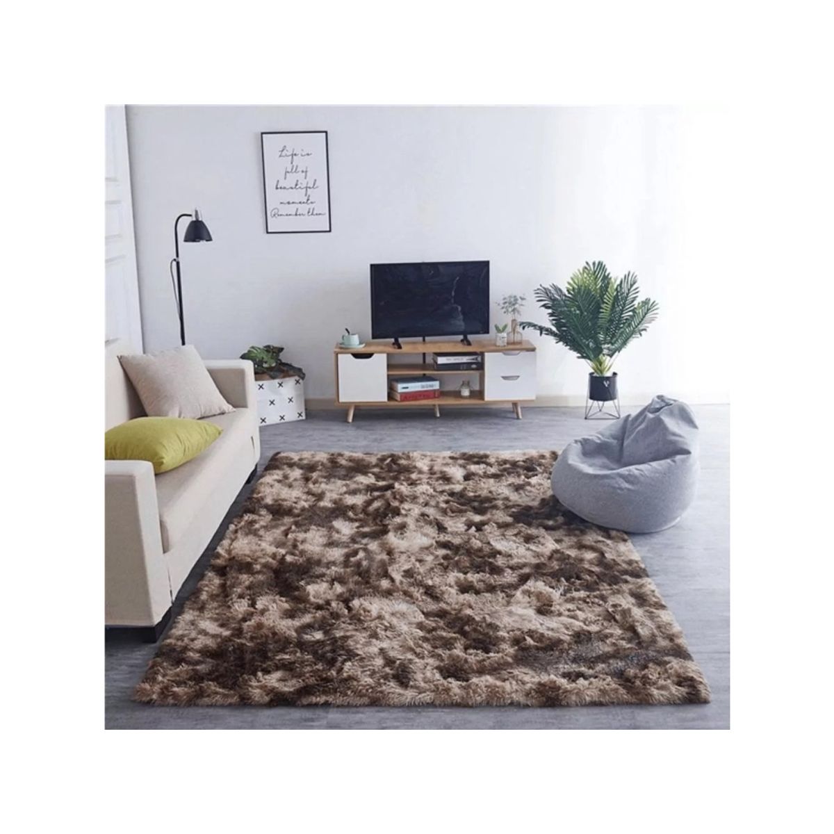 Strado Ombre Shaggy Tæppe 300X400 Ombrecoffee (Brun) Universal