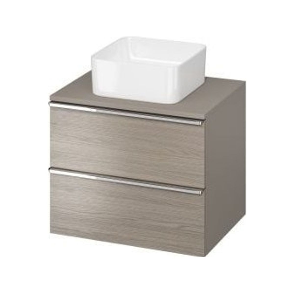 Cersanit S522-022 Cabinet With Top Virgo 60 Gray Handle Chrome Zmont. // Cer.Virgo-Worktop-60-Gray-Uch-Ch