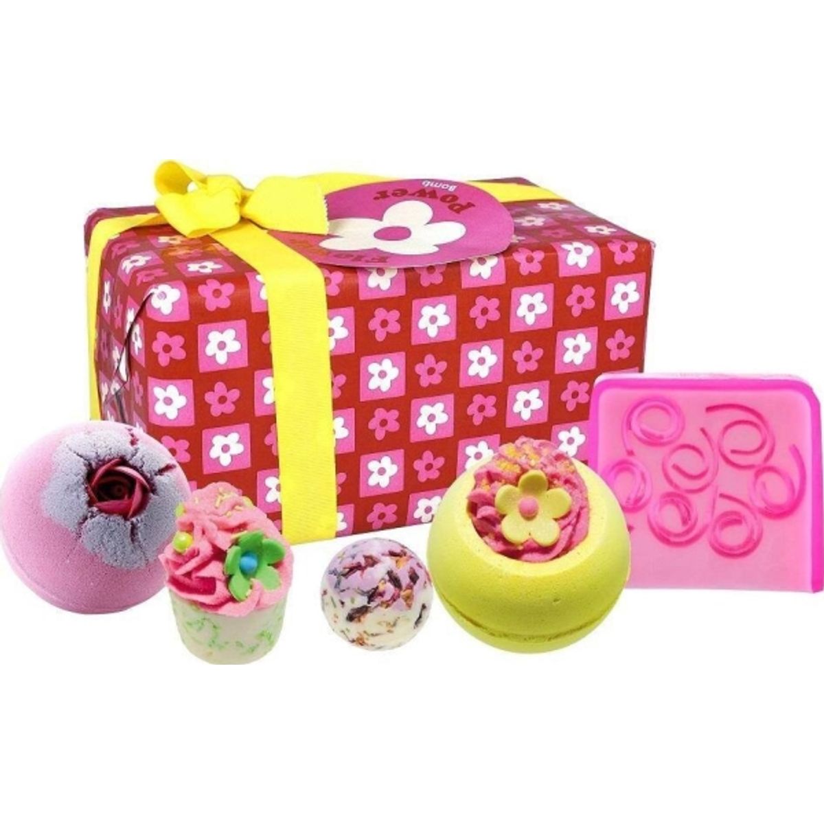 Bomb Cosmetics_Set Flower Power Sparkling Balls, Cupcakes, Bath Soaps 5Pcs.