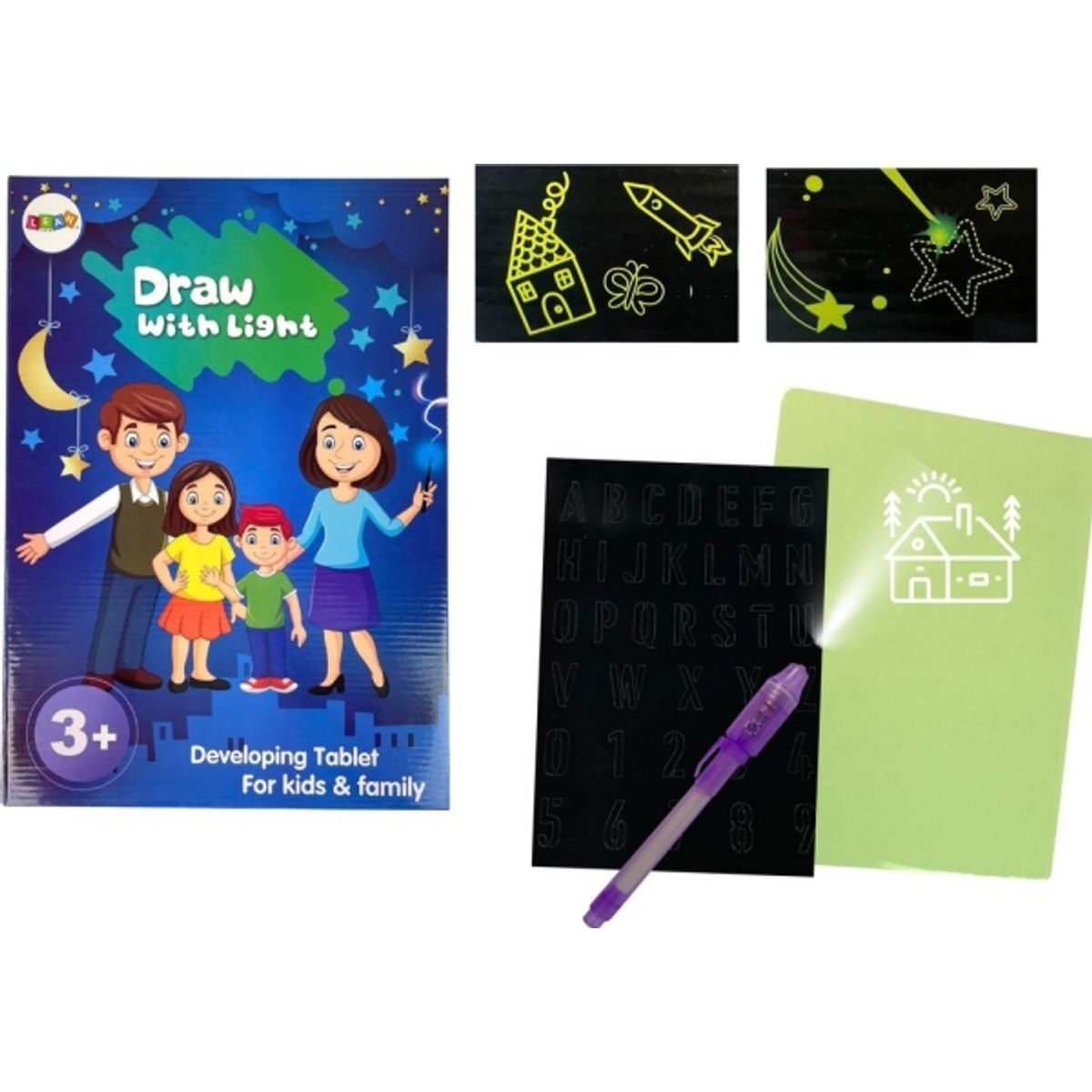 Leantoys Magic Light Tegnetavle Til Grafisk Skrift