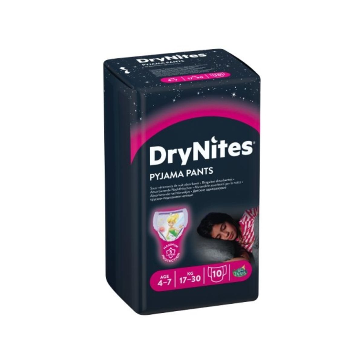 Huggies Drynites Pyjama Pants, Pige, Bukseble, 17 Kg, 30 Kg, Flerfarvet, Velcro