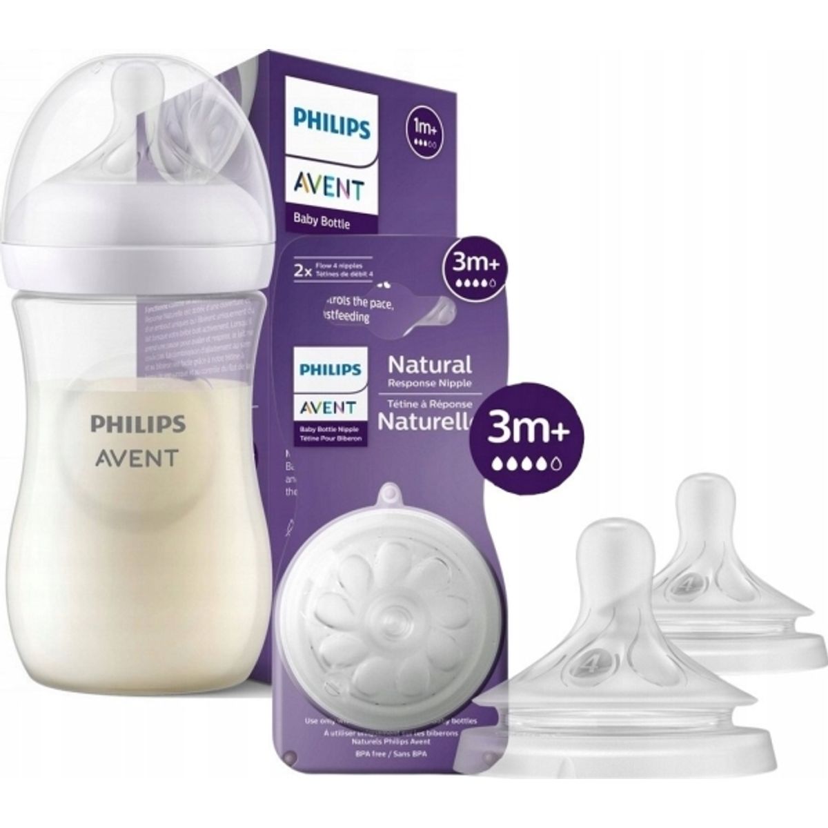 Avent Scy903/01 + Scy964/02 Natural Flaske 260Ml + Natural Sut 2 Stk Tilbud -20%