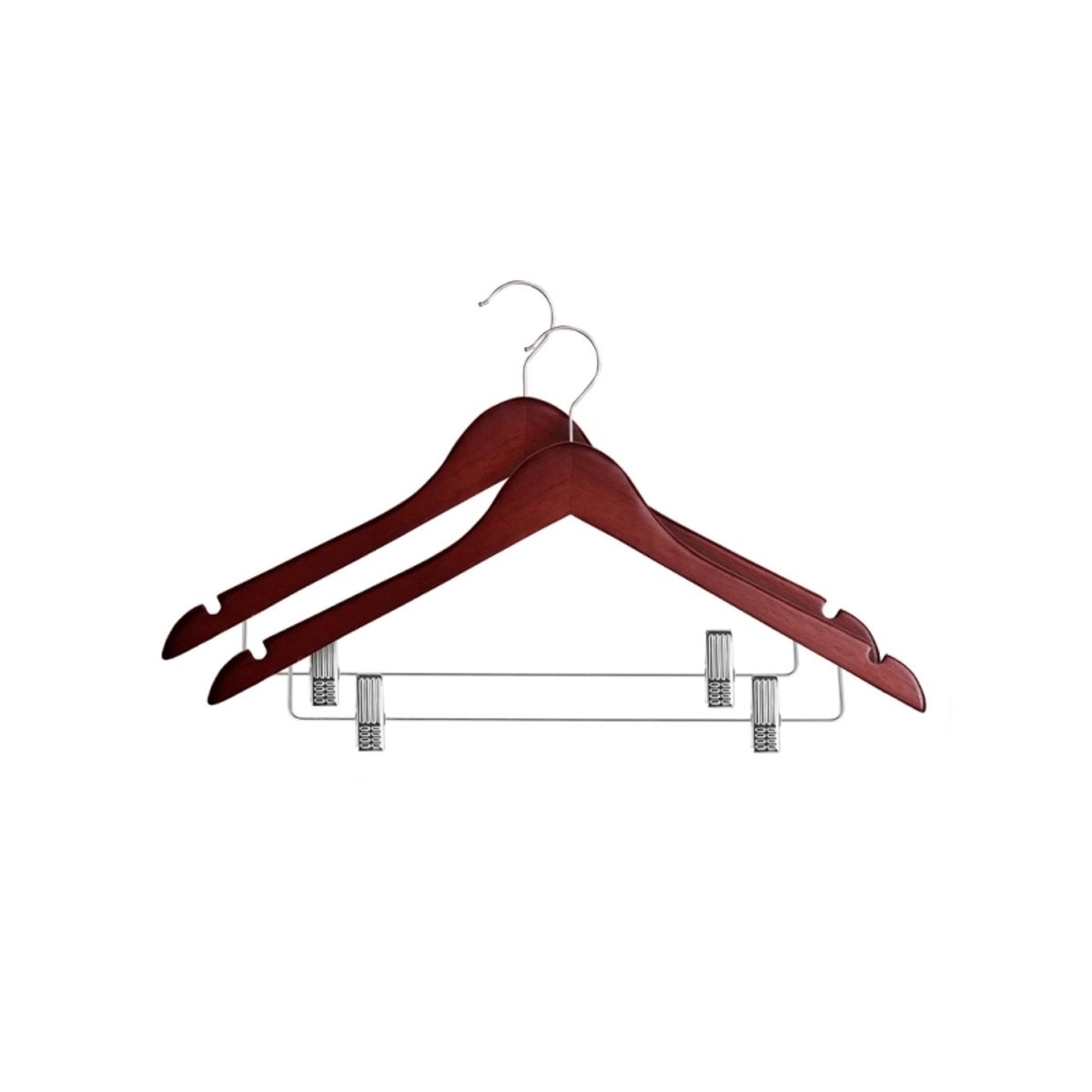 Domoletti Wooden Hanger Lsn015-A Dark Wood 2 Pcs