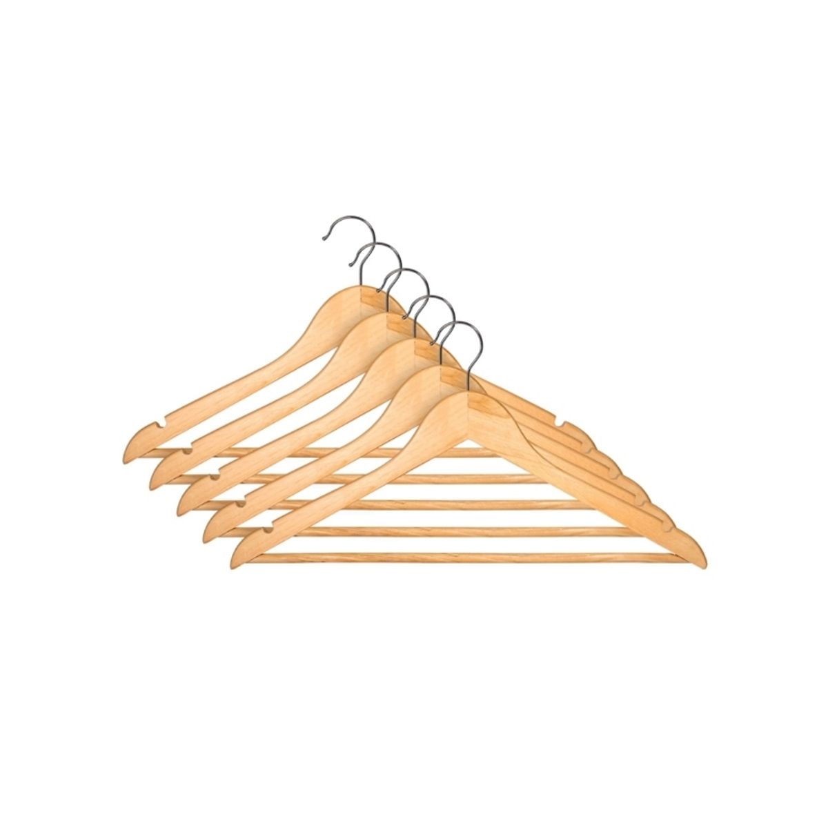 Domoletti Wooden Hanger Lsn001-A Natural 5 Pcs