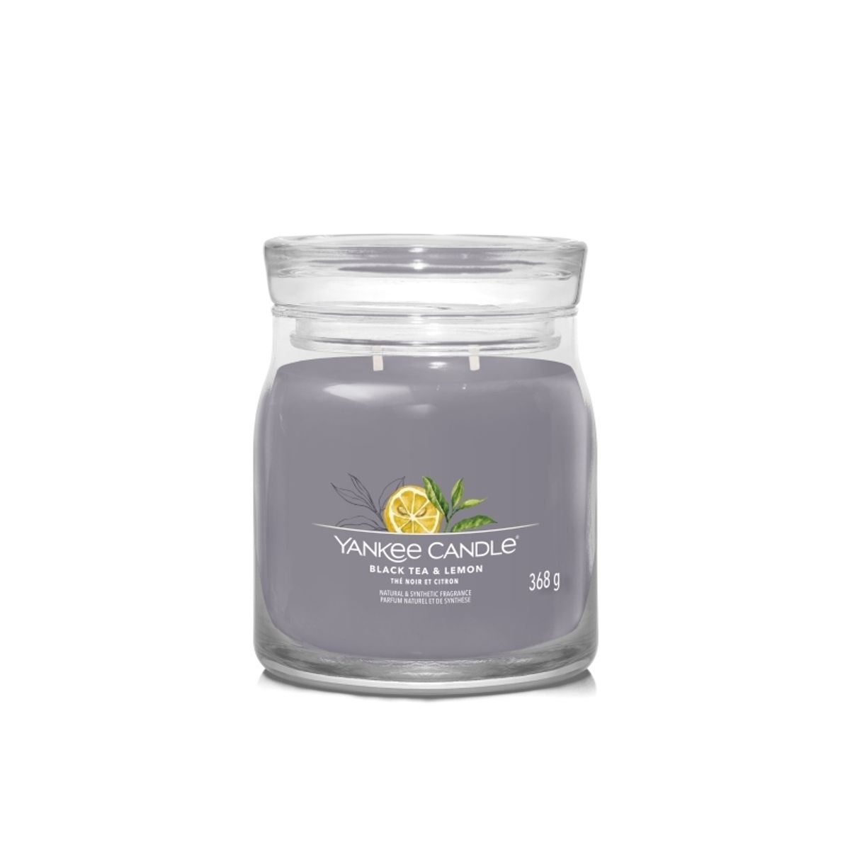 Yankee Candle Black Tea & Lemon, Rund, Grå, Black Tea (Leaf), Citron, Musk, Vanilie, 50 T, 1 Stk