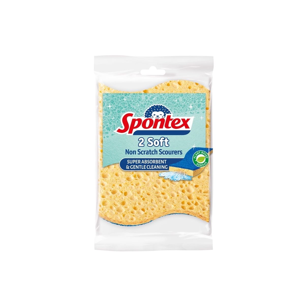 Spontex Scourers Soft 11X7x2.5Cm Cellulose 2Pce