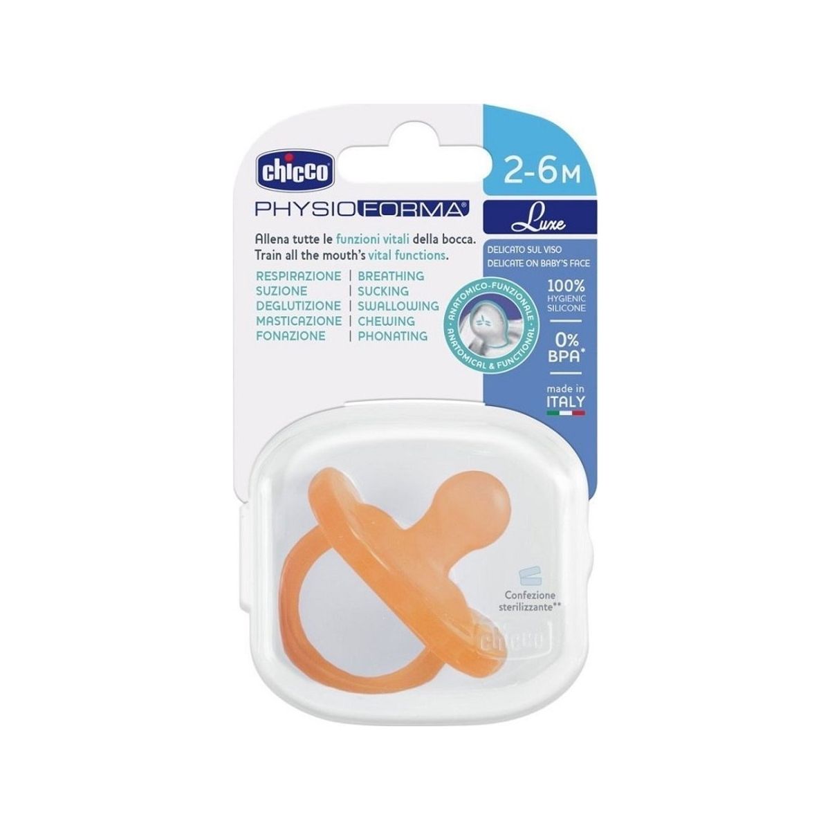 Chicco 00073011360000 Physioforma Luxe Pacifier 2-6M Pom. 1Pc