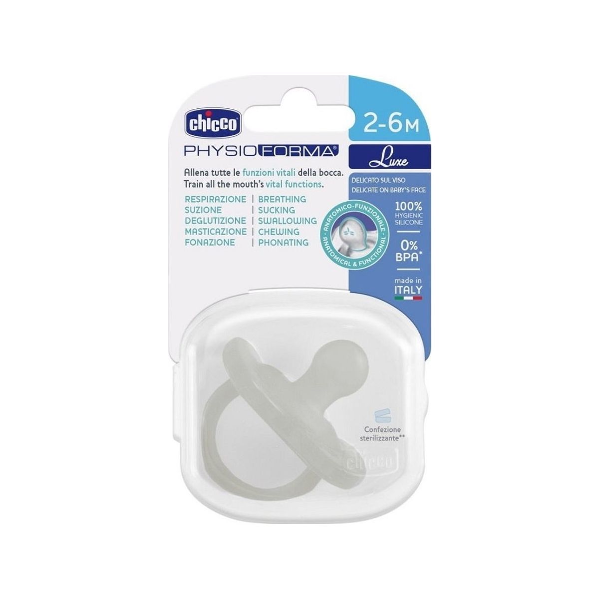 Chicco 00073011380000 Physioforma Luxe Pacifier 2-6M. Grey 1Pc.