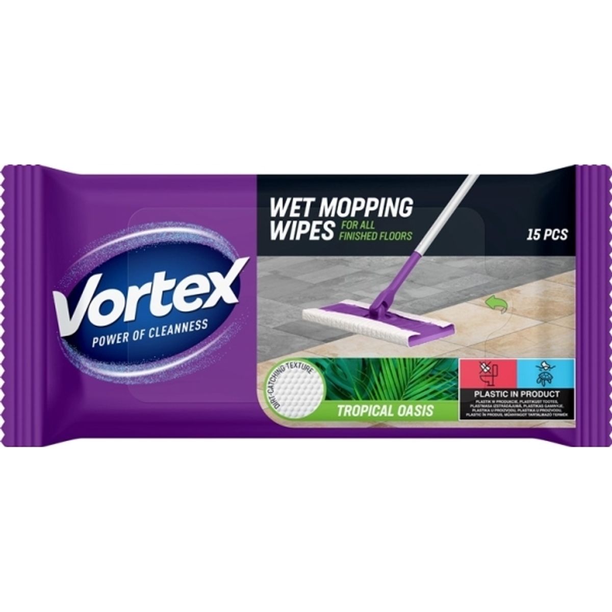 Mopwipes Vortexwet Tropical Oasis 15Pcs