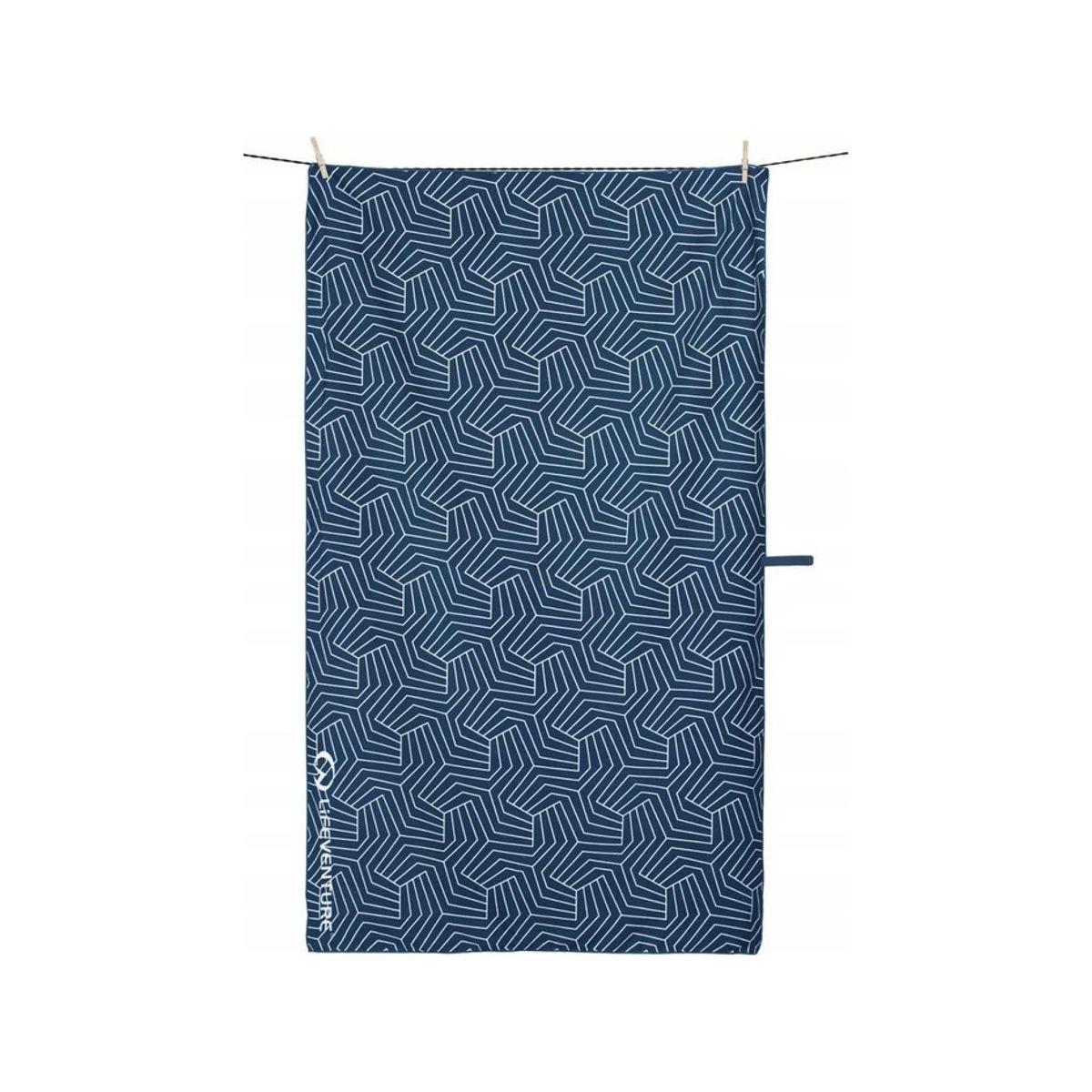 Lifeventure Soft Fibre Recycled Geometric Navy Travel Towel - Giant