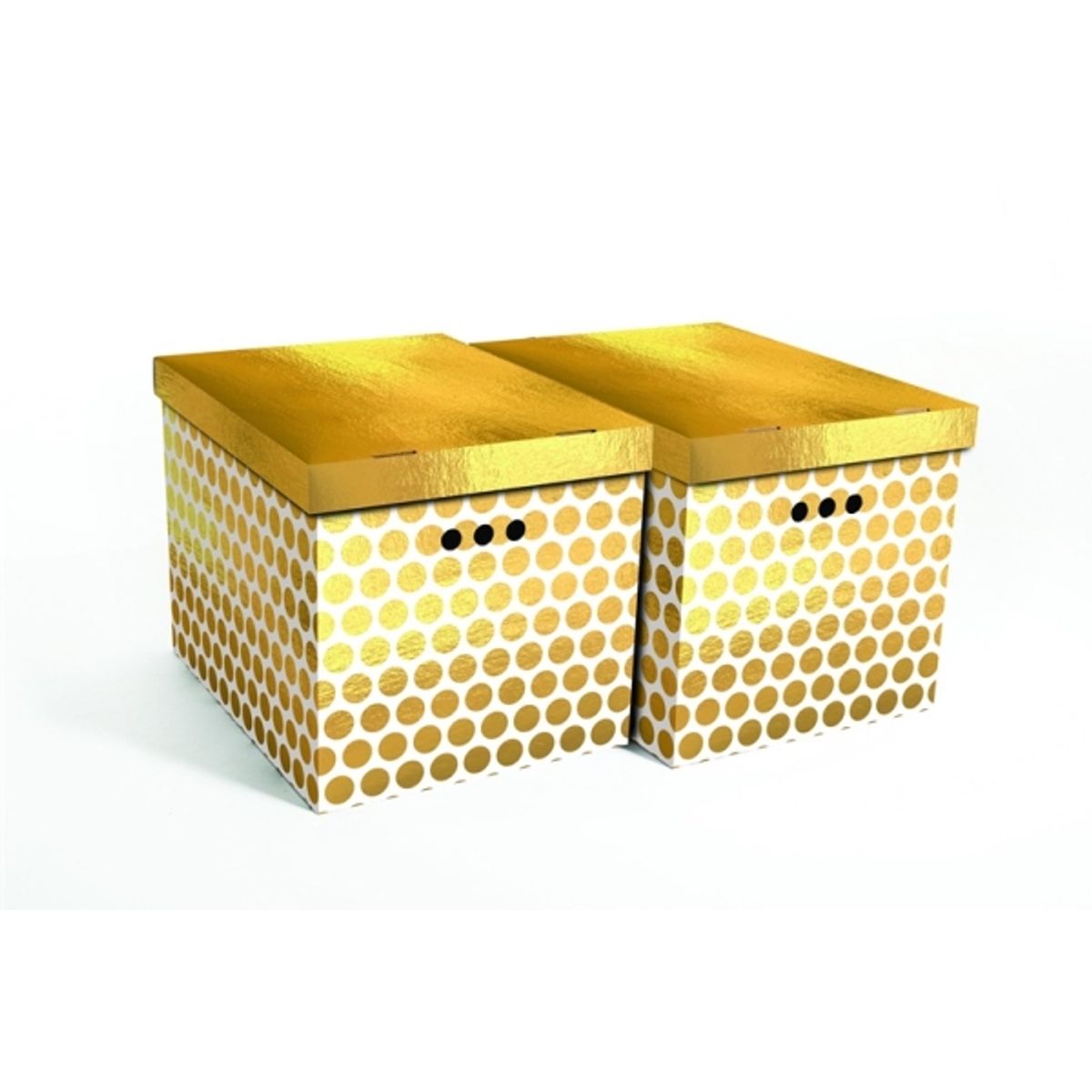 Domoletti Foldable Cart Box2 44X35x32cm Gold Dots