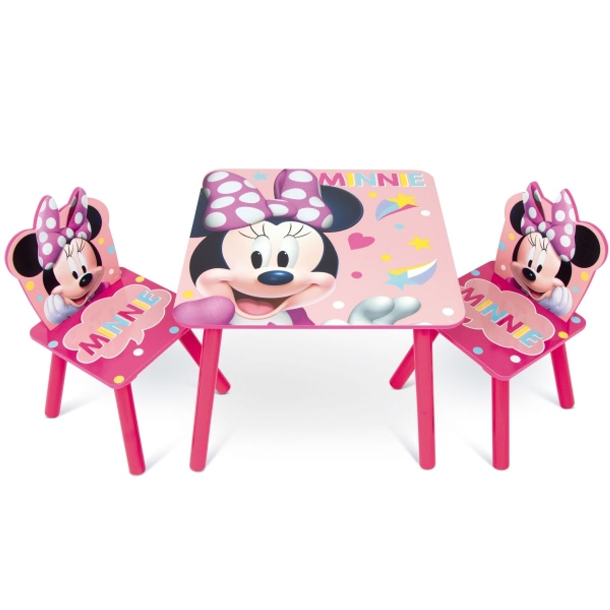 Disney Minnie Mouse Træ Bord Med Stole