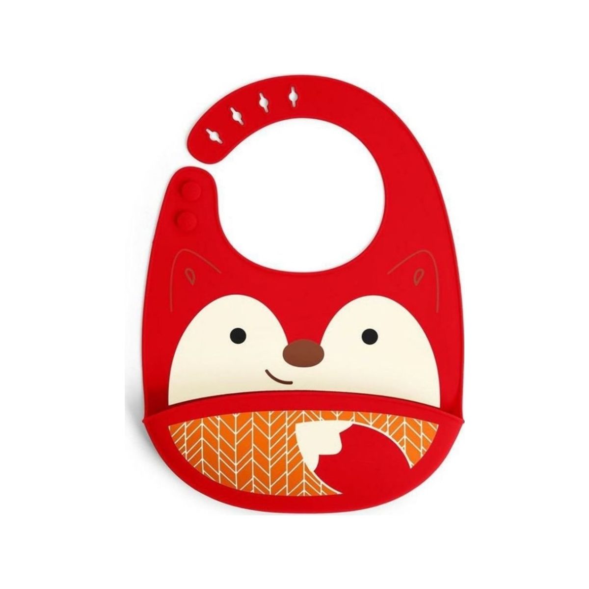 Skip Hop Silicone Bib Zoo Fold & Go, 6M+, Fox, 9I415310