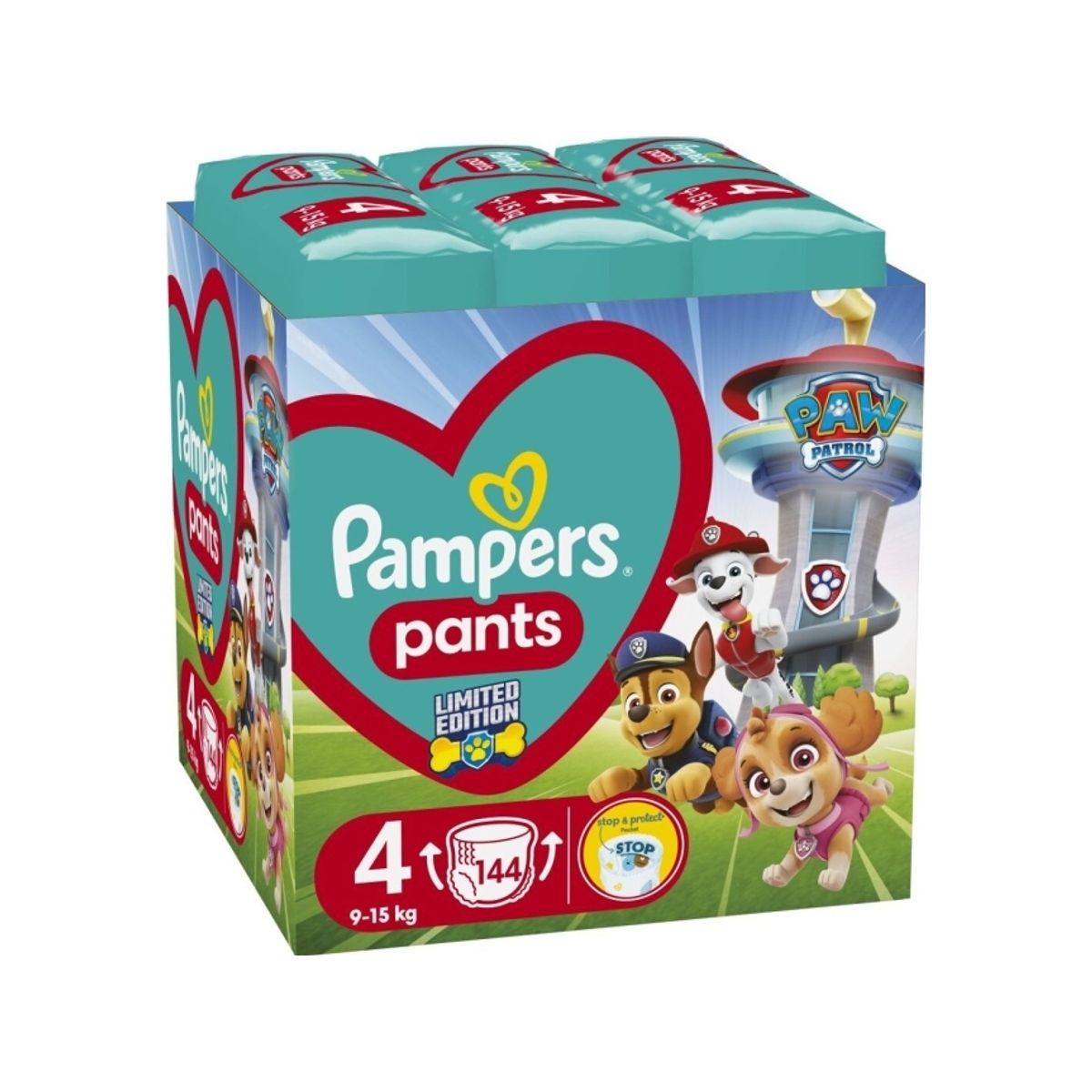 Pampers Pants Paw Patrol, Size 4, 144 Diapers, 81784212Duo