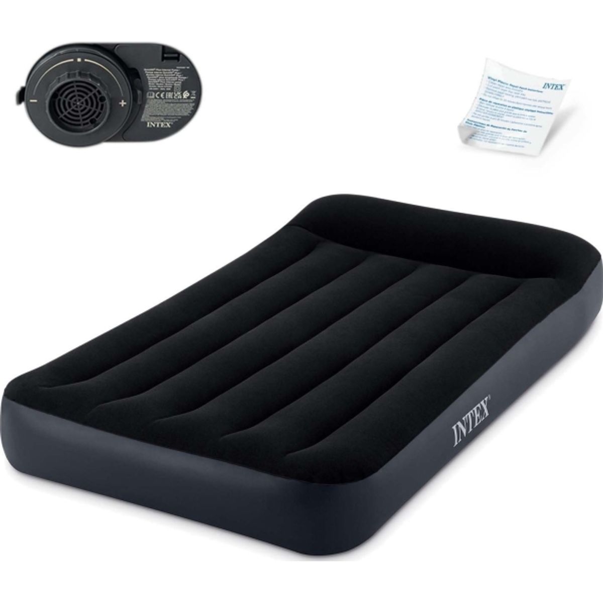 Intex Durabeam Pillow Rest Classic, Enkelmadras, Rektandel, Indbygget Luftpumpe