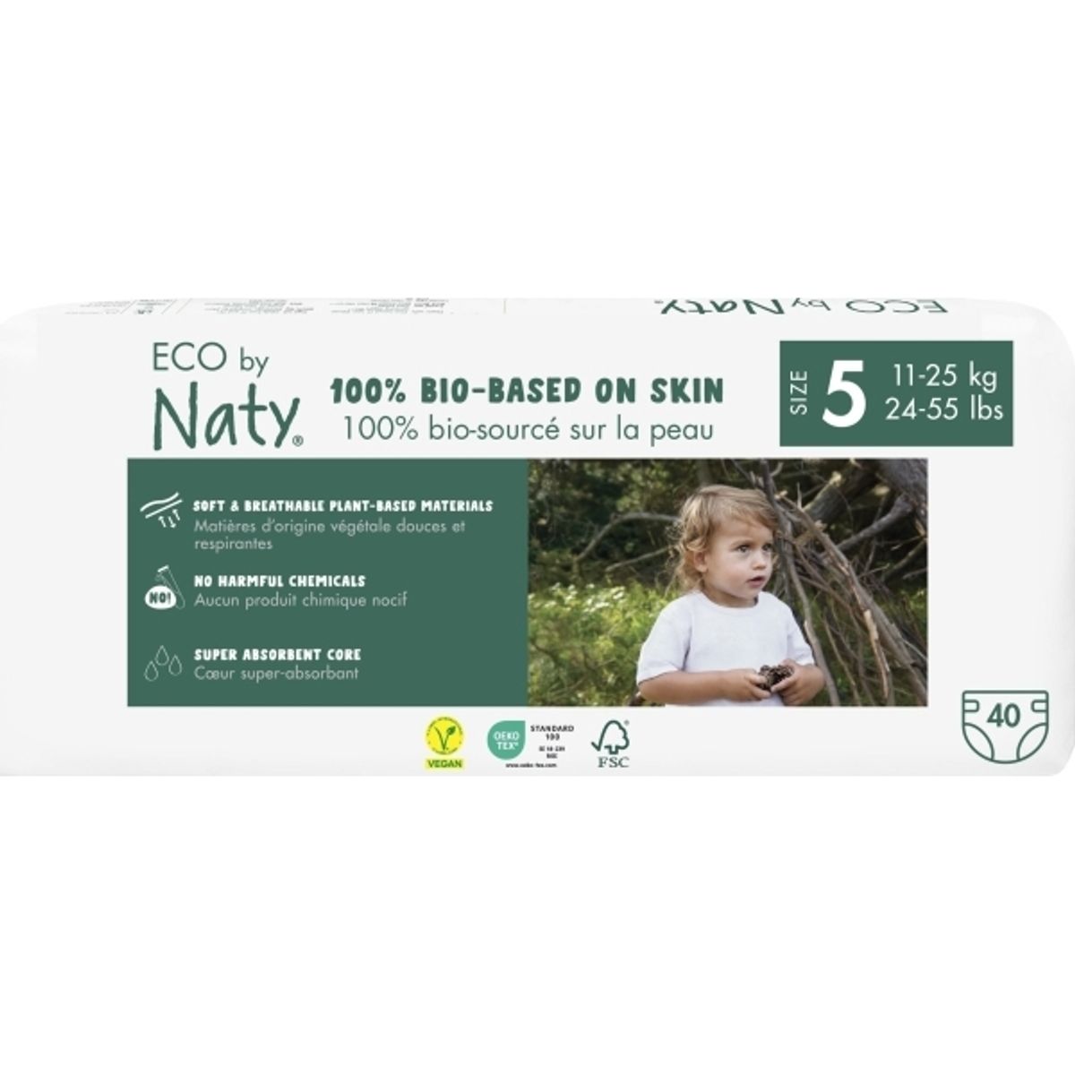 Eco By Naty Diapers 5 Junior Dydis, 40Pcs