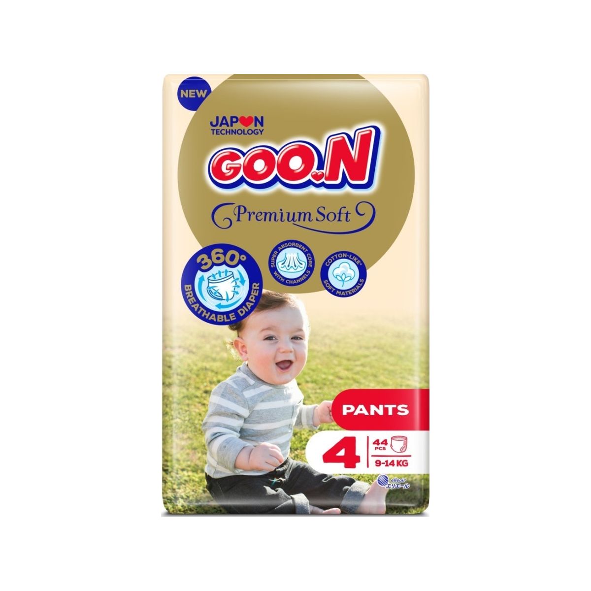 Goo.N Premium Soft Pants _Size 4, 44 Pcs., 9-14 Kg